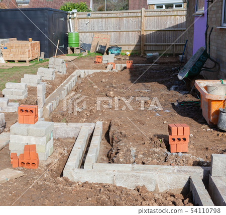 Foundation work of the house Foundation work of the house 54110798