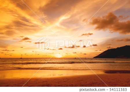 Sunset with clouds of different shapes. Thailand. 54111383