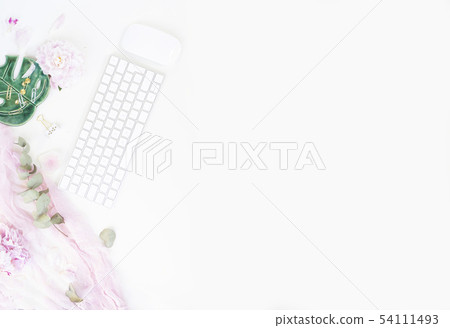 Top view home office workspace Top view home office workspace 54111493