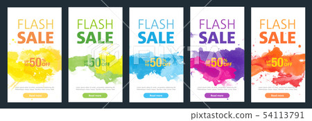 Watercolor background sale mobile banners design Watercolor background sale mobile banners design 54113791