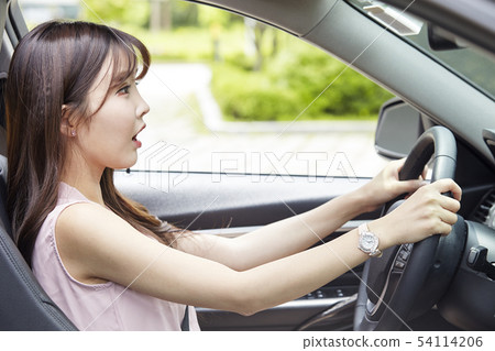 Car, driving, driver, drive, business woman 54114206