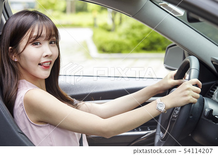 Car, driving, driver, drive, business woman 54114207