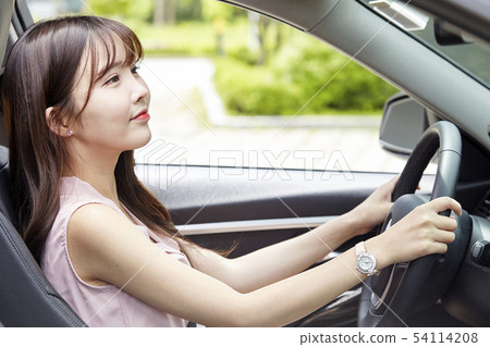 Car, driving, driver, drive, business woman 54114208