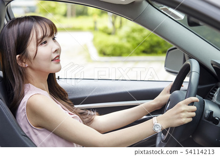 Car, driving, driver, drive, business woman 54114213
