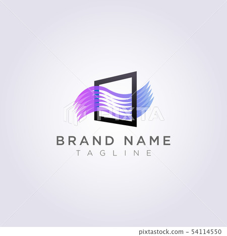 Square Logo Icon Design with Waves For You to Use. Square Logo Icon Design with Waves For You to Use. 54114550
