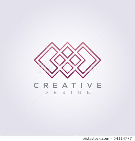 Vector Logo Icon Design Line Modern Square Pattern Vector Logo Icon Design Line Modern Square Pattern 54114777