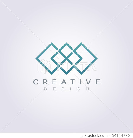 Vector Logo Icon Design Line Modern Square Pattern 54114780