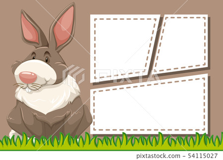 Rabbit on note template Rabbit on note template 54115027