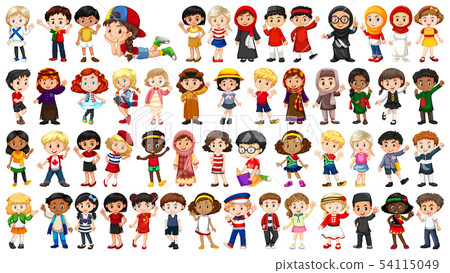 Set of multicultural character Set of multicultural character 54115049