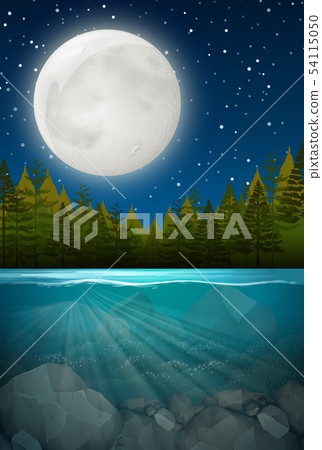 Underwater forest background scene 54115050