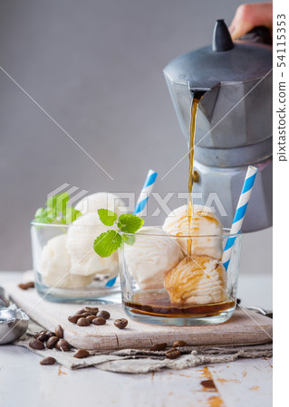 Vanilla ice cream and coffee float Vanilla ice cream and coffee float 54115353