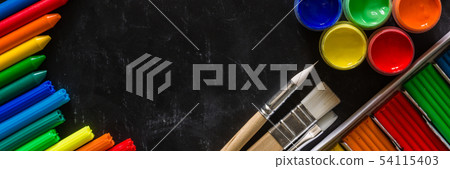 Back to school background concept with stationary Back to school background concept with stationary 54115403