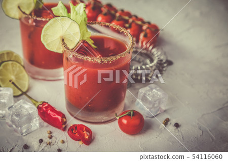 Bloody mary cocktail and ingredients Bloody mary cocktail and ingredients 54116060