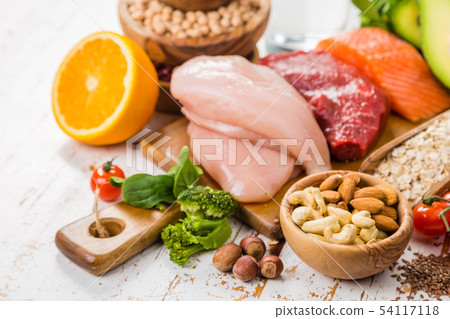 Selection of food that is good for the health and skin 54117118