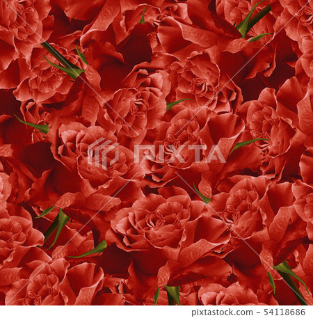 Vintage floral red  beautiful background.  Flower 54118686
