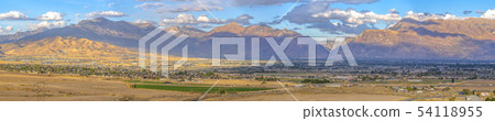 Scenic Utah Valley landscape with mountain and sky Scenic Utah Valley landscape with mountain and sky 54118955