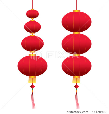 Vector chinese hanging lanterns Vector chinese hanging lanterns 54120902