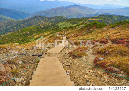 Autumn Oze View from the vicinity of the summit of the mountain at the bottom of the mountain at the bottom of the mountain (Nishiyama, Oyama Sawadashiro, Mt. Autumn Oze View from the vicinity of the summit of the mountain at the bottom of the mountain at the bottom of the mountain (Nishiyama, Oyama Sawadashiro, Mt. 54122217