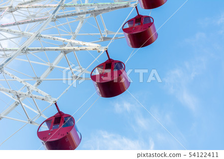 Ferris Wheel on Blue Sky - closeup Ferris Wheel on Blue Sky - closeup 54122411