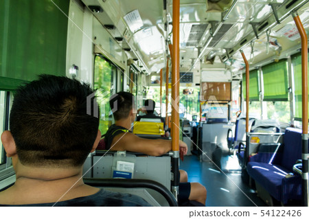 View from inside the bus with passengers, Okinawa View from inside the bus with passengers, Okinawa 54122426