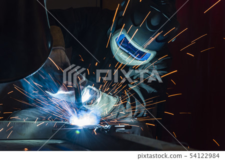 Industrial steel welder in factory welder, Industrial steel welder in factory welder, 54122984