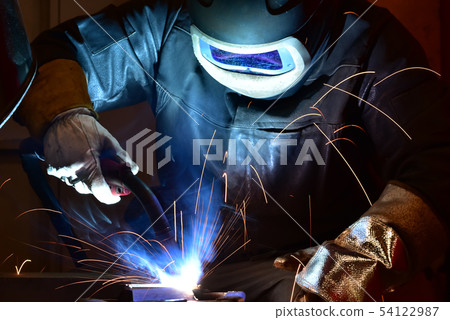 Industrial steel welder in factory welder, Industrial steel welder in factory welder, 54122987