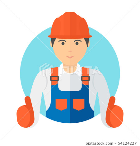 Portrait of a young worker. Builder in a helmet 54124227