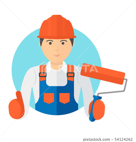 Portrait of a young worker. Builder in a helmet Portrait of a young worker. Builder in a helmet 54124262