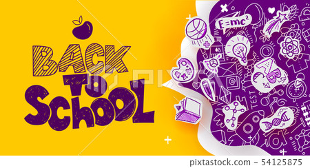Back to School banner line icons Back to School banner line icons 54125875