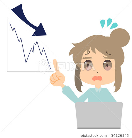絕望的下降的表現婦女的例證 絕望的下降的表現婦女的例證 54126345