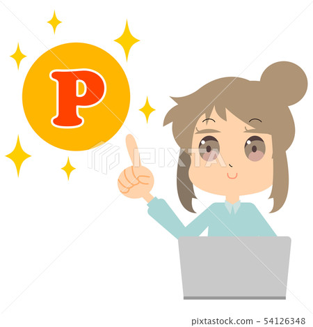 保存在計算機上的點婦女的例證 54126348