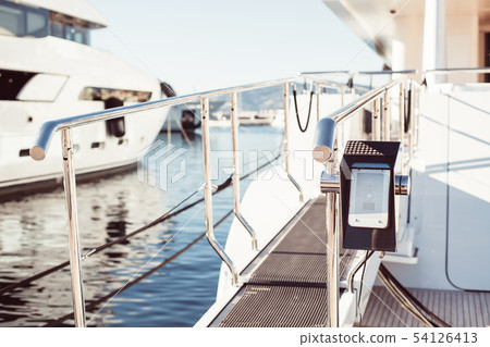 Intercom system on modern yacht entry Intercom system on modern yacht entry 54126413