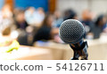 Microphone in the conference room blurred backgrou 54126711