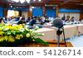 Microphone in the conference room blurred backgrou 54126714