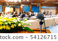 Microphone in the conference room blurred backgrou 54126715
