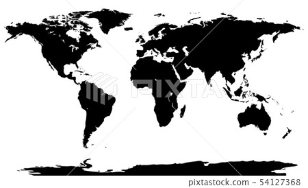 Black world map background. Worldmap stencil on 54127368