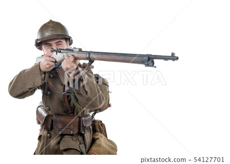 french soldier 1940 isolated on the white french soldier 1940 isolated on the white 54127701