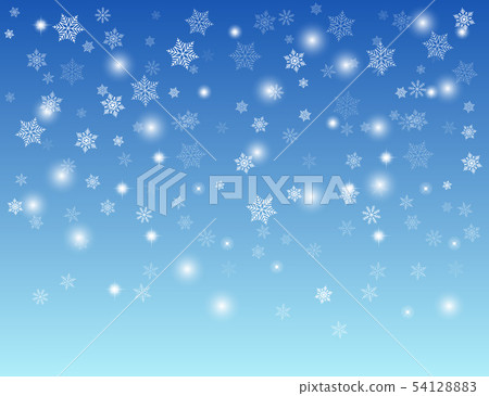 Abstract blue winter background with white snowflakes 54128883