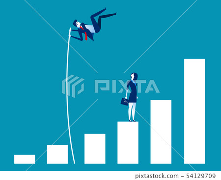 Growth for business, Leader and jumping, Concept 54129709