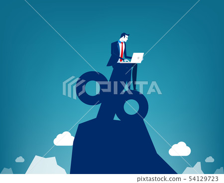 Businessman working on percentage, Concept Businessman working on percentage, Concept 54129723
