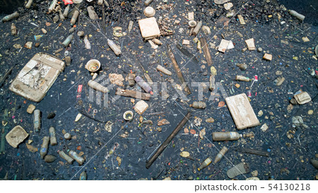 Water pollution ,sewage and waste water in  canal. 54130218