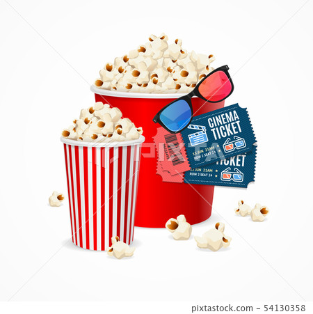 Realistic 3d Detailed Cinema Concept Card. Vector 54130358