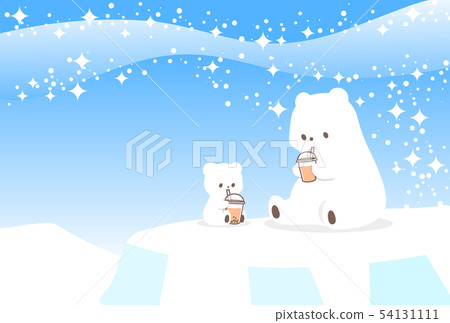 Illustration material of cute Shirokuma parent and child (polar bear) drinking hot summer greeting card with tapioca milk tea and cheese tea Illustration material of cute Shirokuma parent and child (polar bear) drinking hot summer greeting card with tapioca milk tea and cheese tea 54131111