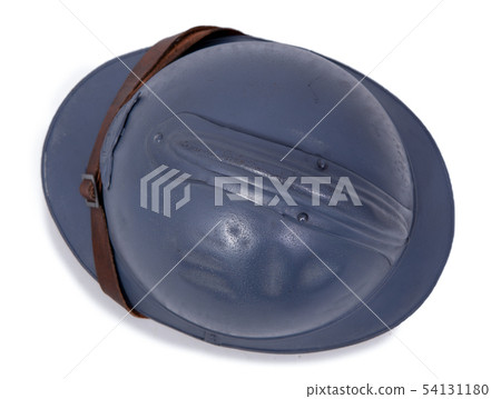 top view of french military helmet of the First top view of french military helmet of the First 54131180