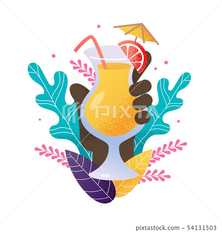 Hand Holds Summer Exotic Cocktail Party Invitation Hand Holds Summer Exotic Cocktail Party Invitation 54131503