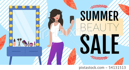 Beauty Sales Banner Offering Discount on Cosmetics 54131513