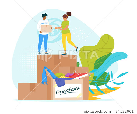 People donating clothes vector illustration 54132001