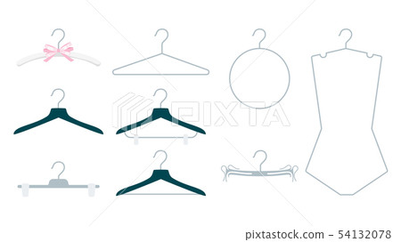 Empty hangers vector illustrations set 54132078
