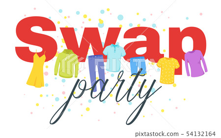Swap party vector web banner template Swap party vector web banner template 54132164
