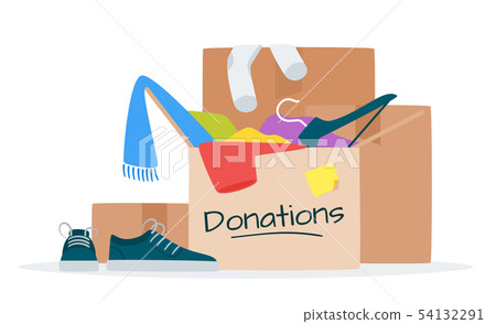 Clothes for donation flat vector illustration Clothes for donation flat vector illustration 54132291
